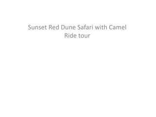 Sunset Red Dune Safari with Camel
Ride tour
 