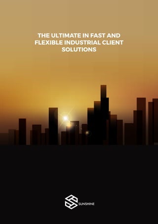 THE ULTIMATE IN FAST AND
FLEXIBLE INDUSTRIAL CLIENT
SOLUTIONS
SUNSHINE
 