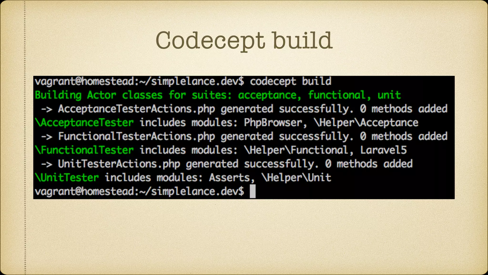Codecept build 