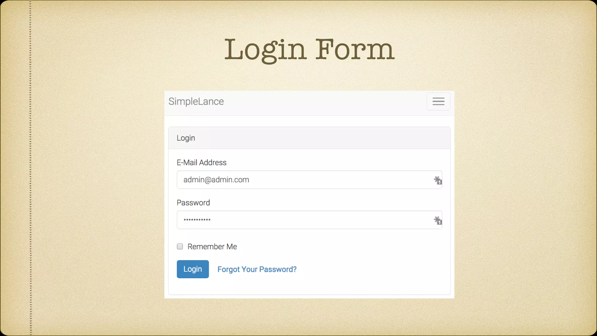 Login Form 