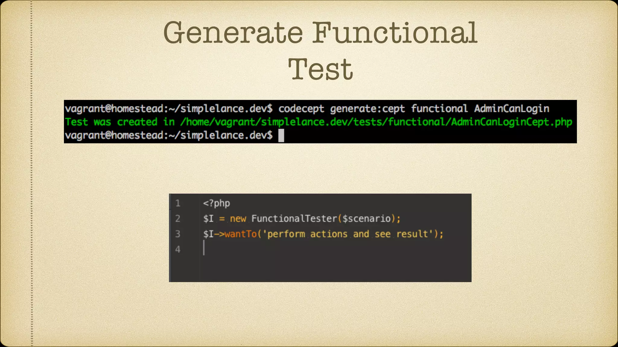 Generate Functional Test 