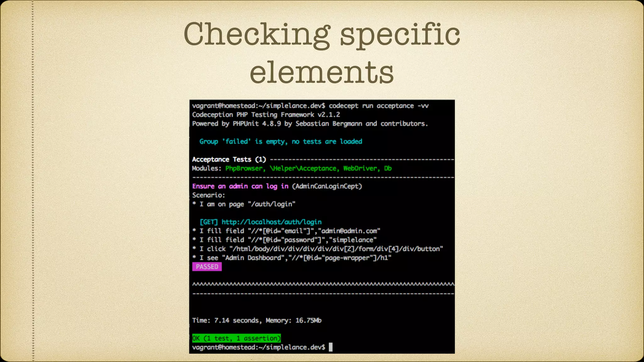 Checking specific elements 