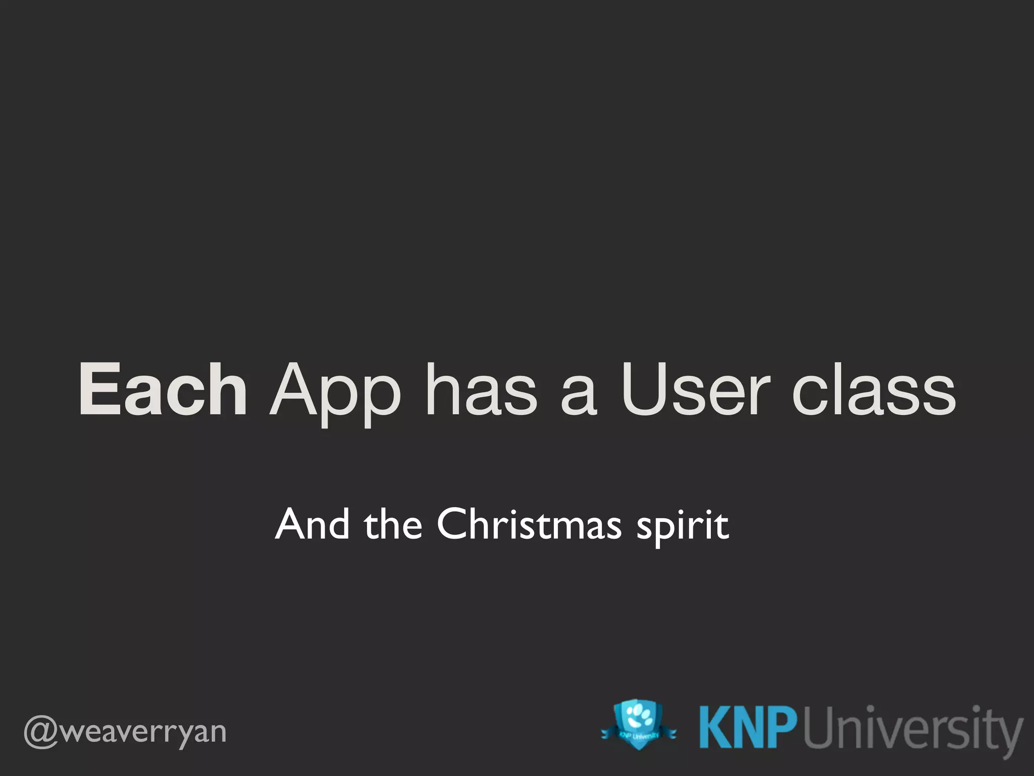 Each App has a User class @weaverryan And the Christmas spirit 