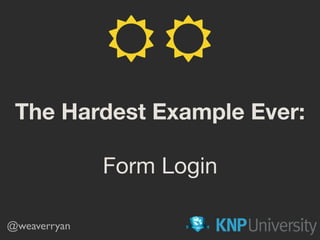 The Hardest Example Ever:
Form Login
@weaverryan
☼ ☼
 