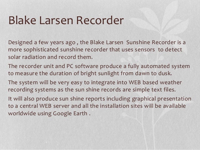Images Of Sunshine Recorder