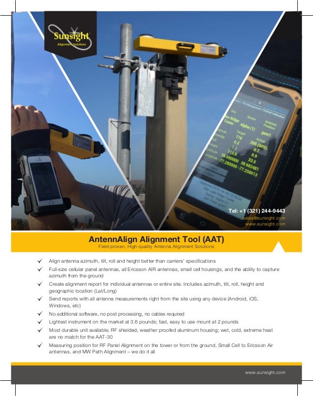 Sunsight AAT 30 Datasheet Antenna Alignment Tool