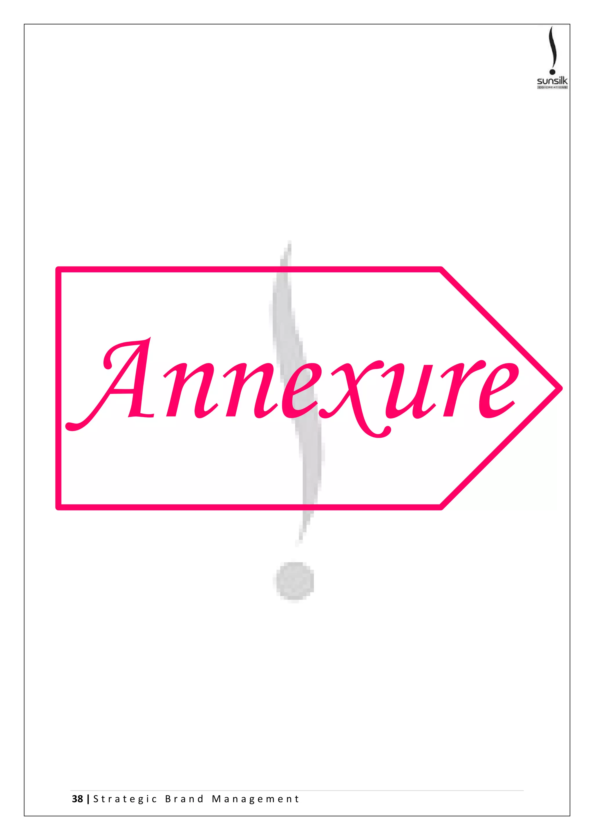 38 | S t r a t e g i c B r a n d M a n a g e m e n t
Annexure
 