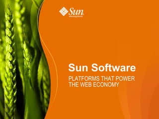 Sun Software
PLATFORMS THAT POWER
THE WEB ECONOMY



                       1
 