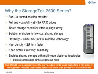 Sun storage tek 2500 series disk array sales presentation | PPT