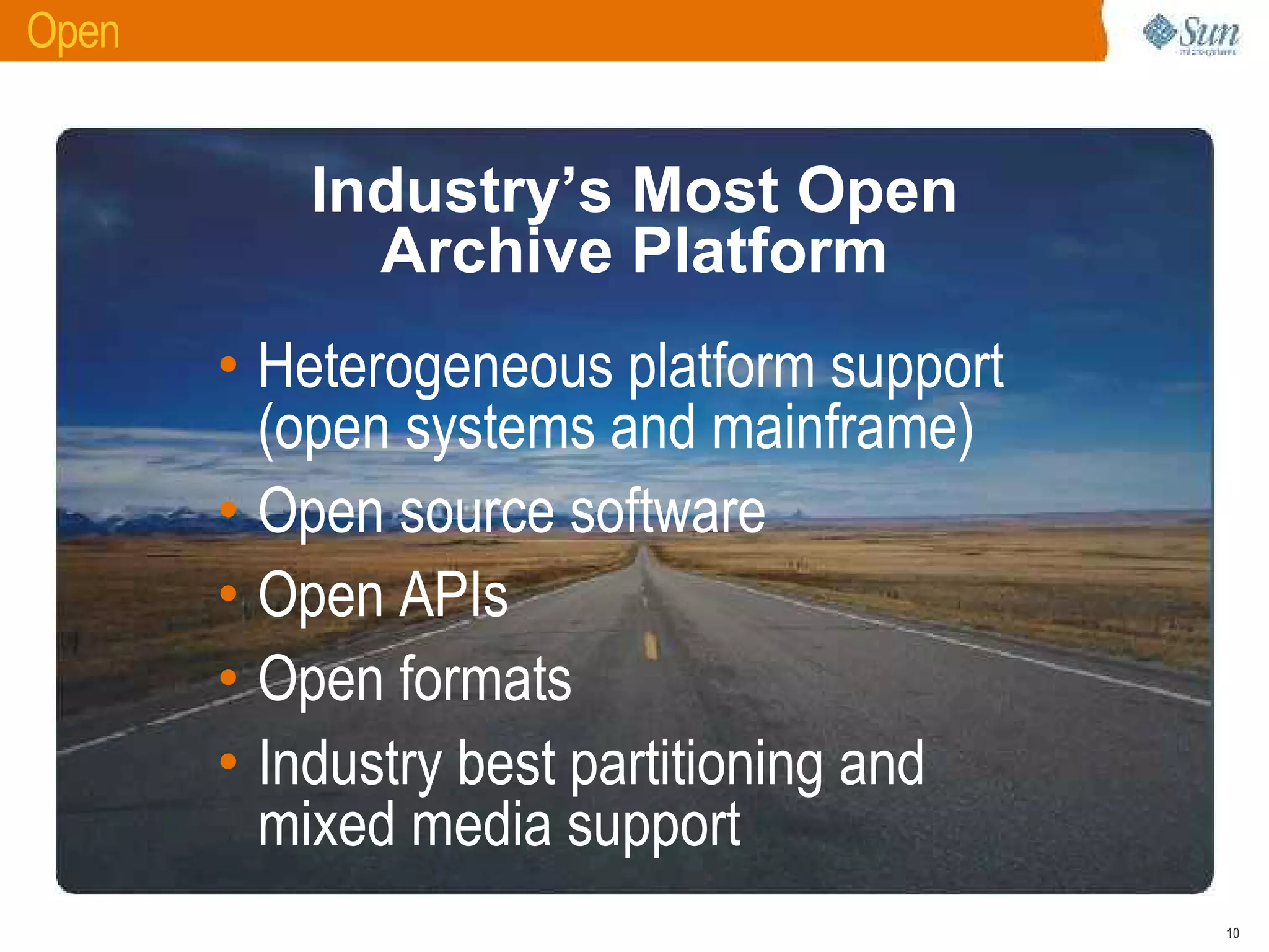 Open Archive with Sun Microsystems and Symantec