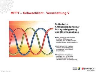 MPPT – Schwachlicht . Verschattung V




All Rights Reserved                                          Source Danfoss
 