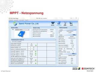 MPPT - Netzspannung




All Rights Reserved                    Source Samil
 