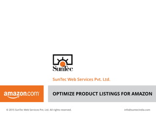 Optimize Product Listing For Amazon