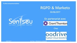 RGPD & Marketo
30/06/2017
En partenariat avec
04/07/2017 SunTseu – Strictement confidentiel 1
Chez
#cafecroissantsmarketo
 