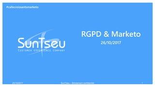 RGPD & Marketo
26/10/2017
25/10/2017 SunTseu – Strictement confidentiel 1
#cafecroissantsmarketo
 