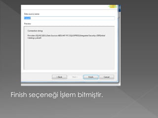 Finish seçeneği İşlem bitmiştir.
 