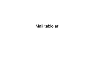 Mali tablolar 