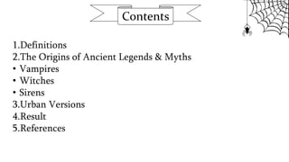 Ancient Legends & Myths & Urban Versions | PPTX