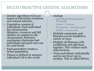 University Course Timetabling by using Multi Objective Genetic ...