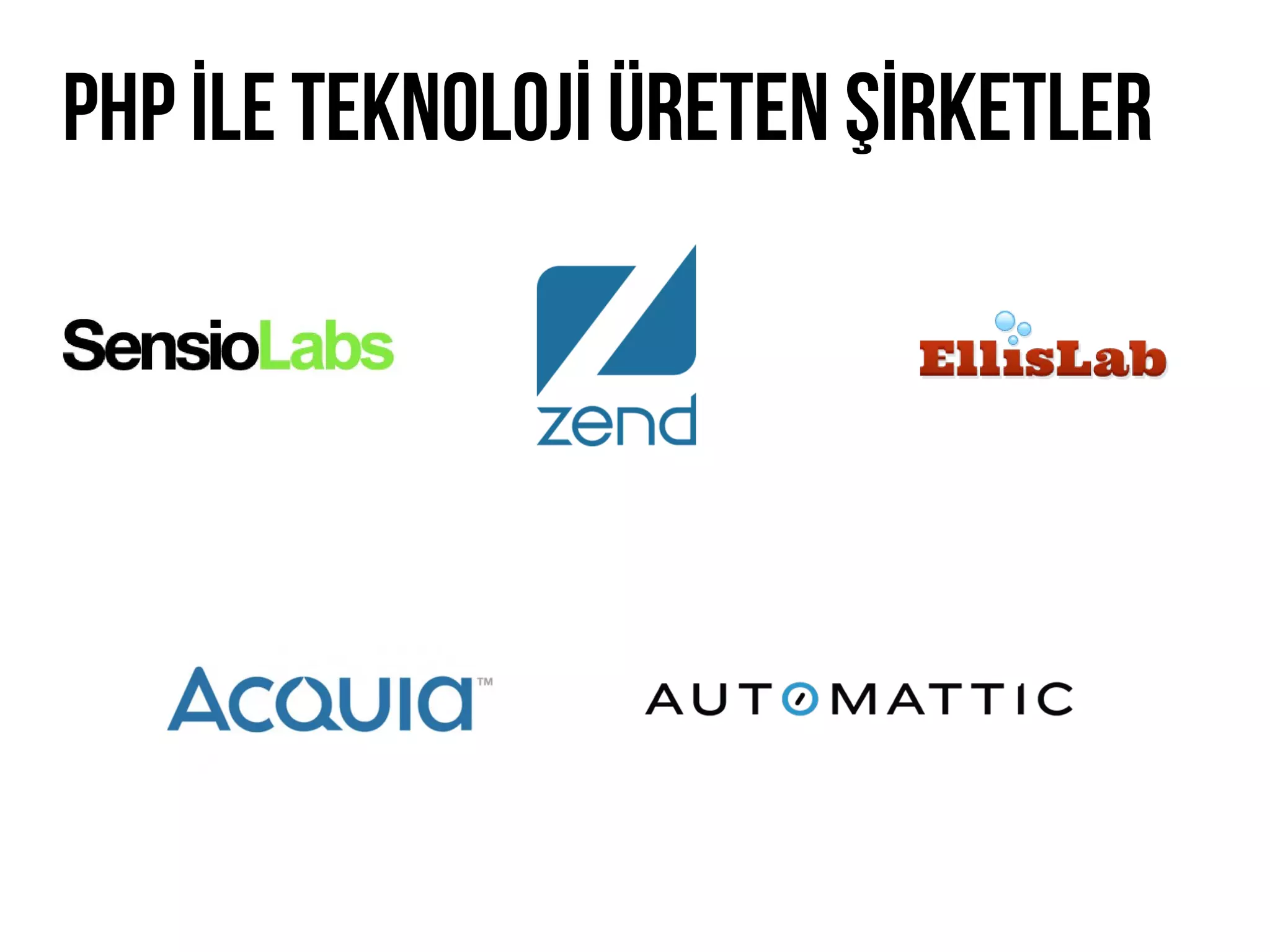 PHP İle Teknolojİ Üreten Şİrketler
 