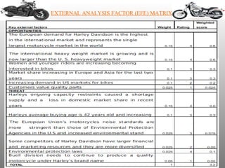 EXTERNAL ANALYSIS FACTOR (EFE) MATRIX
 