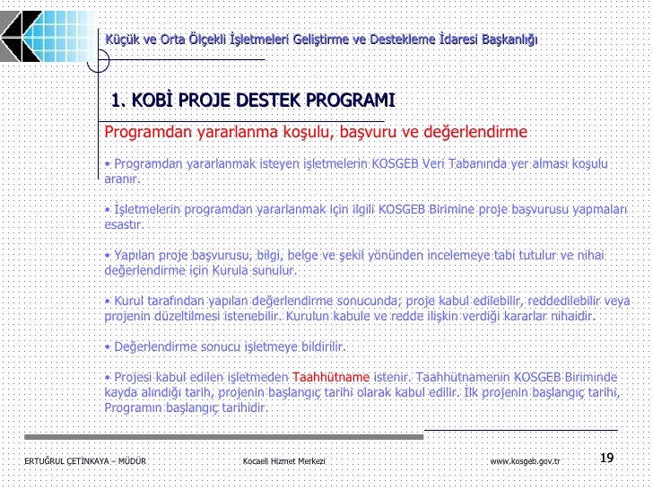 Kosgeb Destek Ve Tesvikleri