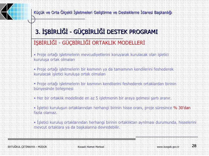 Kosgeb Destek Ve Tesvikleri