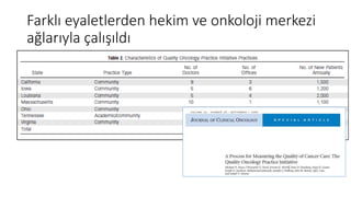 Farklı eyaletlerden hekim ve onkoloji merkezi
ağlarıyla çalışıldı
 