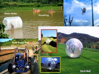Water Roller
                            Kayaking

                                              Giant Swing




       Dune Buggy Ride
                         vsng0415@yahoo.com
 