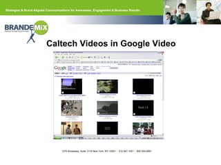 Caltech Videos in Google Video 