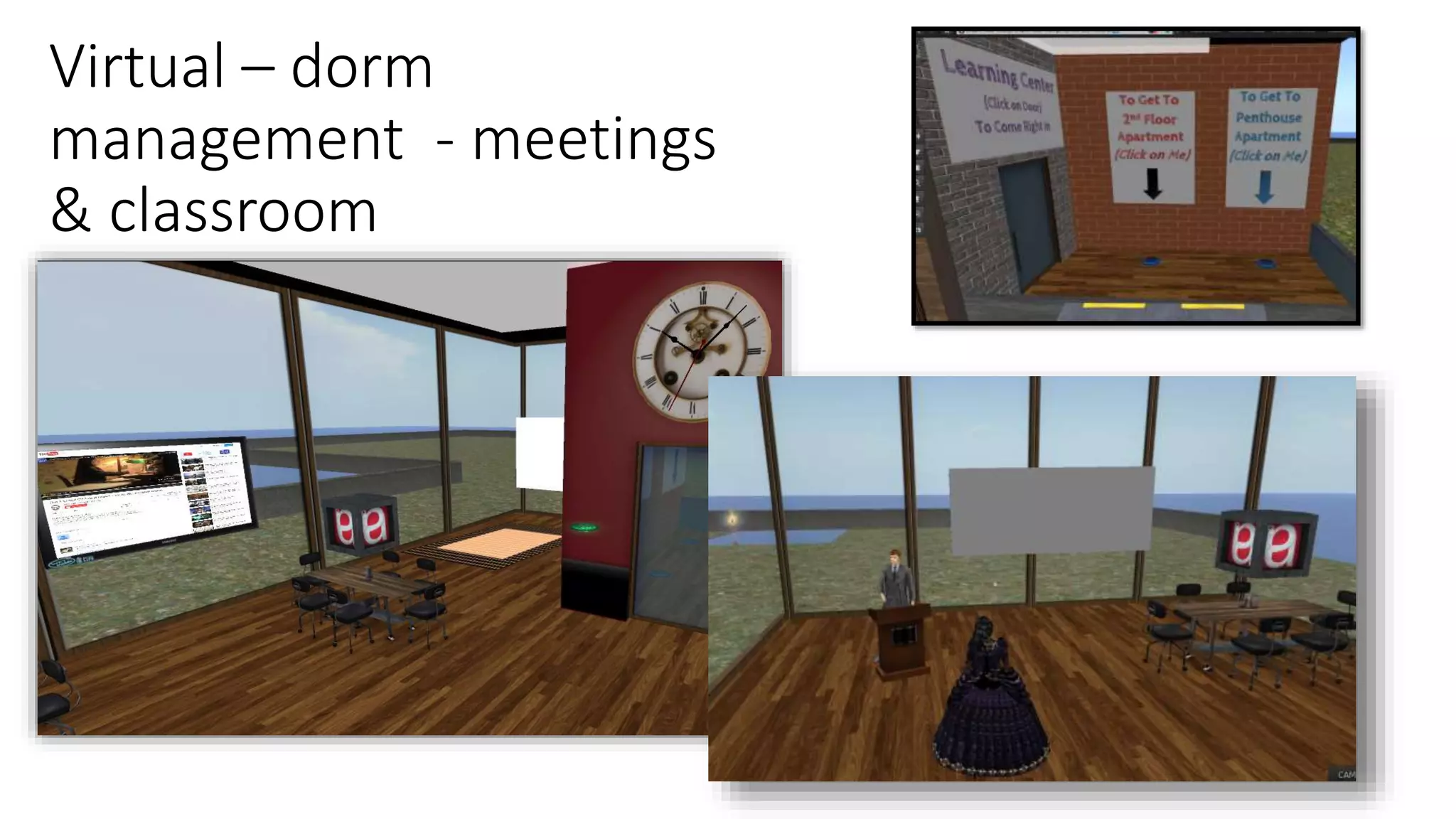 Virtual – dorm
management - meetings
& classroom
 