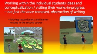 Examples -- students sharing their work
• Virtual tutoring - https://www.youtube.com/watch?v=RhmnGi-8VxI&feature=youtu.be
...