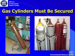 Gas Cylinders Must Be Secured
Office of
Environmental
Health & Safety
Environmental Resource Center
 