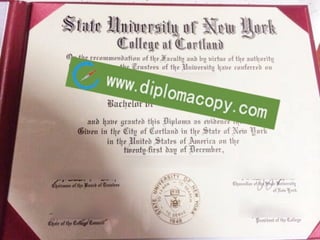 SUNY Cortland diploma, buy fake SUNY degree