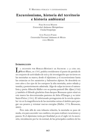 V. Historia pública y cotidianidades
663
Excursionismo, historia del territorio
e historia ambiental
Pere sunyer martín
Un...