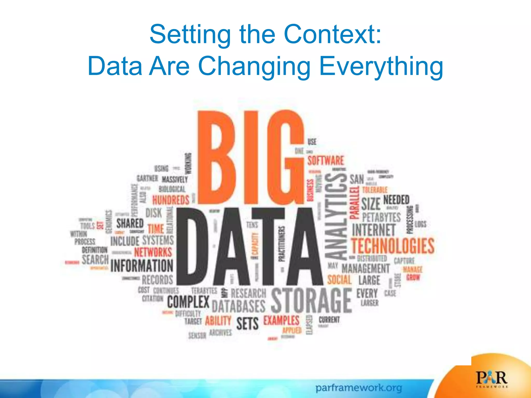 Setting the Context:
Data Are Changing Everything
 