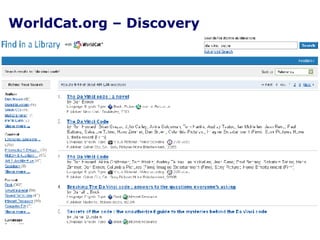 WorldCat.org – Discovery  