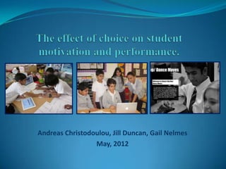 Andreas Christodoulou, Jill Duncan, Gail Nelmes
                 May, 2012
 
