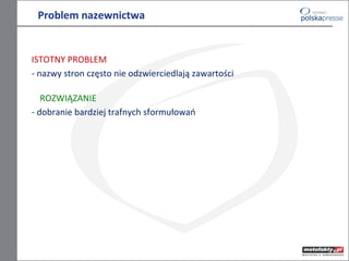 Search & User Optymalization (SUO) na przykładzie serwisu Motofakty.pl; 