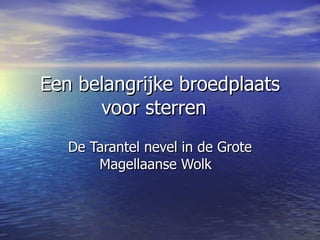 Een belangrijke broedplaats voor sterren  De Tarantel nevel in de Grote Magellaanse Wolk  