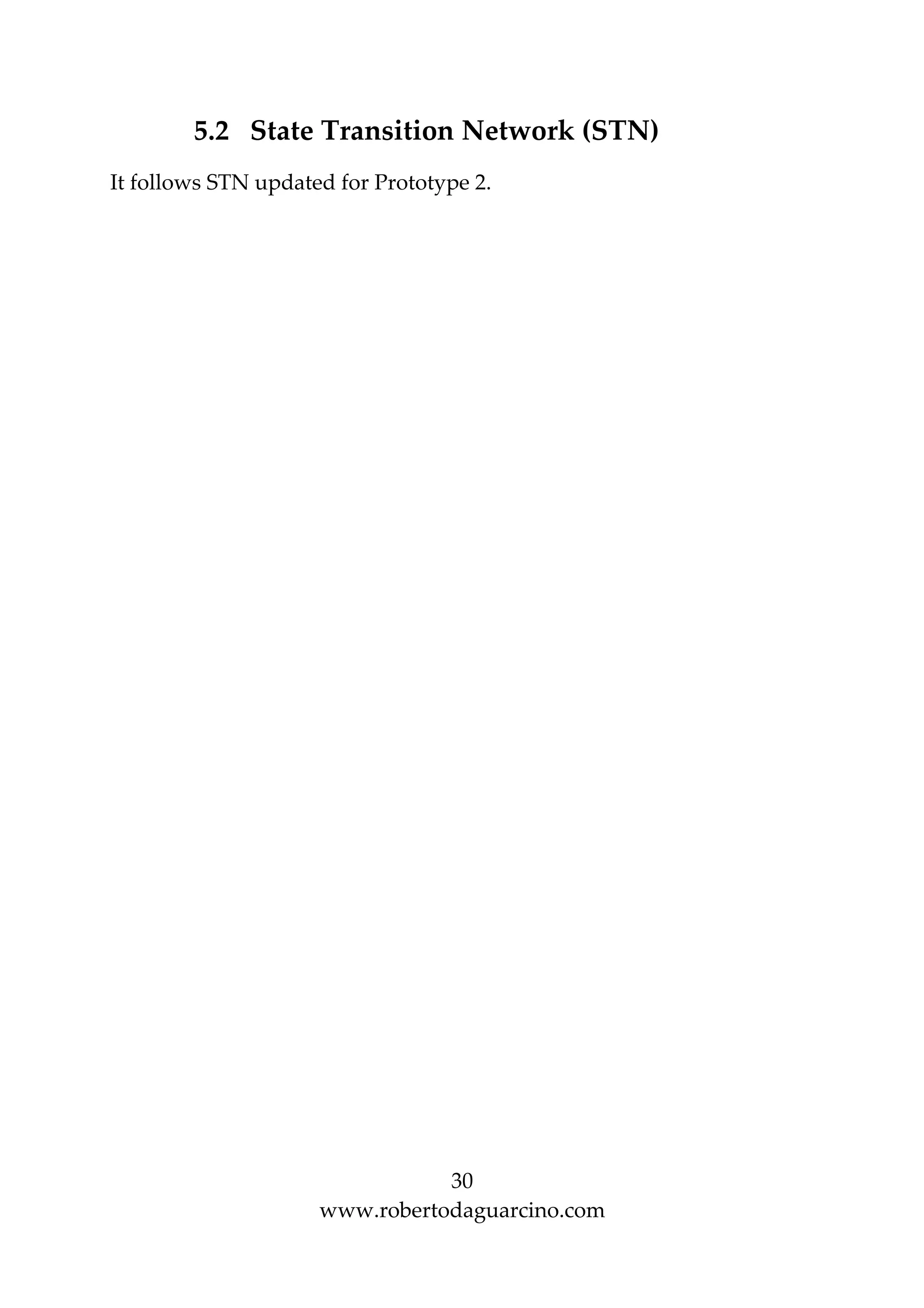 30
www.robertodaguarcino.com
5.2 State Transition Network (STN)
It follows STN updated for Prototype 2.
 