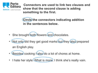 Conetores em exercícios de ingles 11 ano | PPTX
