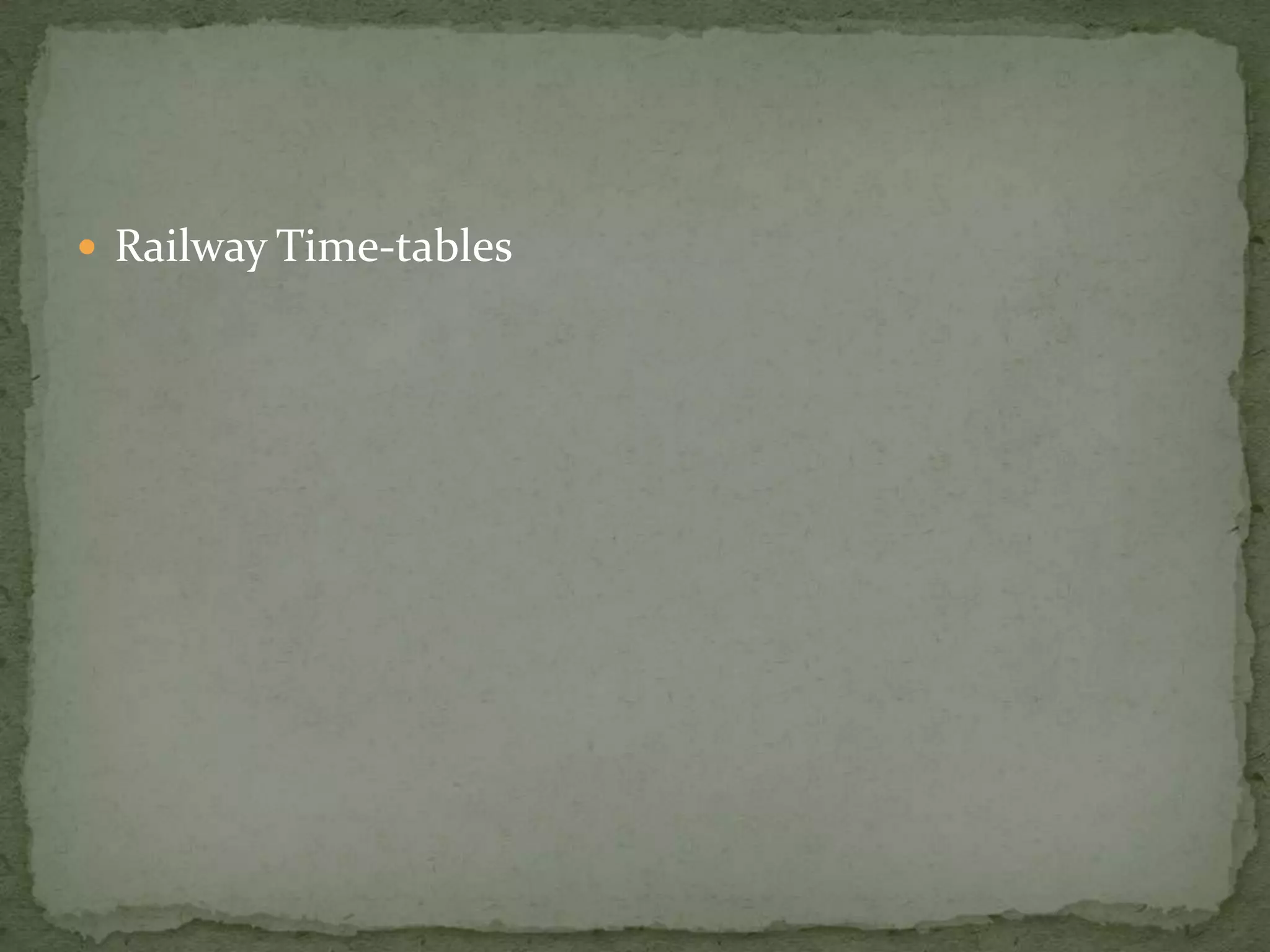  Railway Time-tables
 