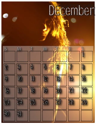 December
S

M

T

W

T

F

S

2

3

4

5

6

7

8

9

10

11

12

13

14

15

16

17

18

19

20

21

22

23

24

25

26

27

28

29

30

31

1

 