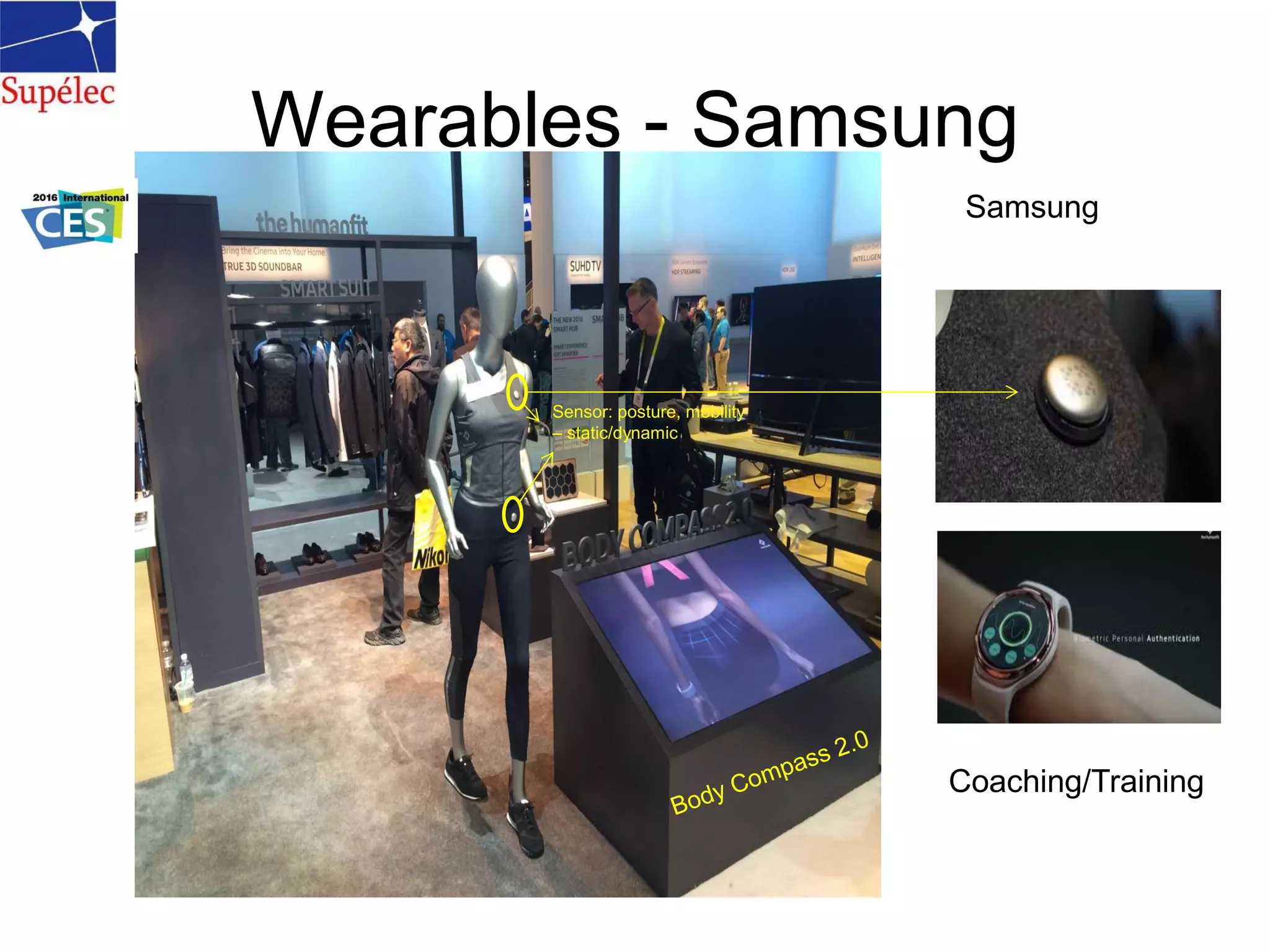 Wearables - Samsung
Samsung
Sensor: posture, mobility
– static/dynamic
Coaching/Training
 