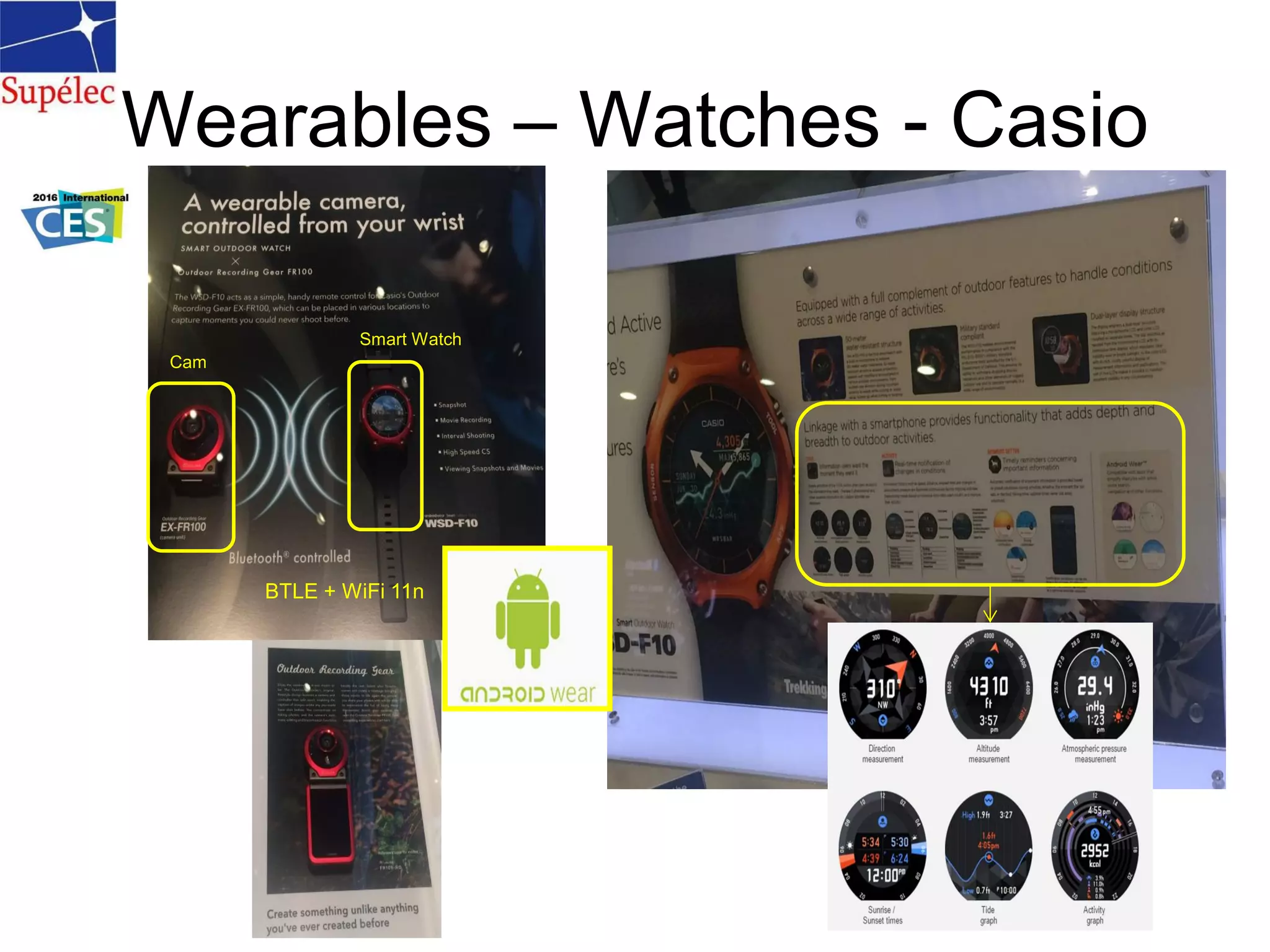 Wearables – Watches - Casio
BTLE + WiFi 11n
Cam
Smart Watch
 