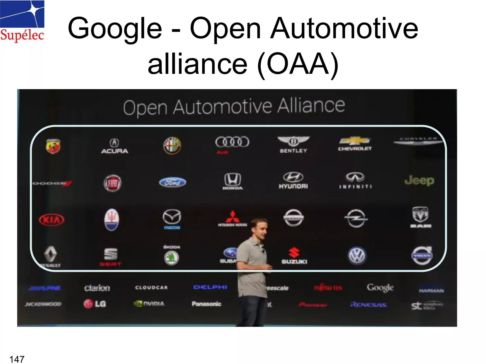 Google - Open Automotive
alliance (OAA)
147
 