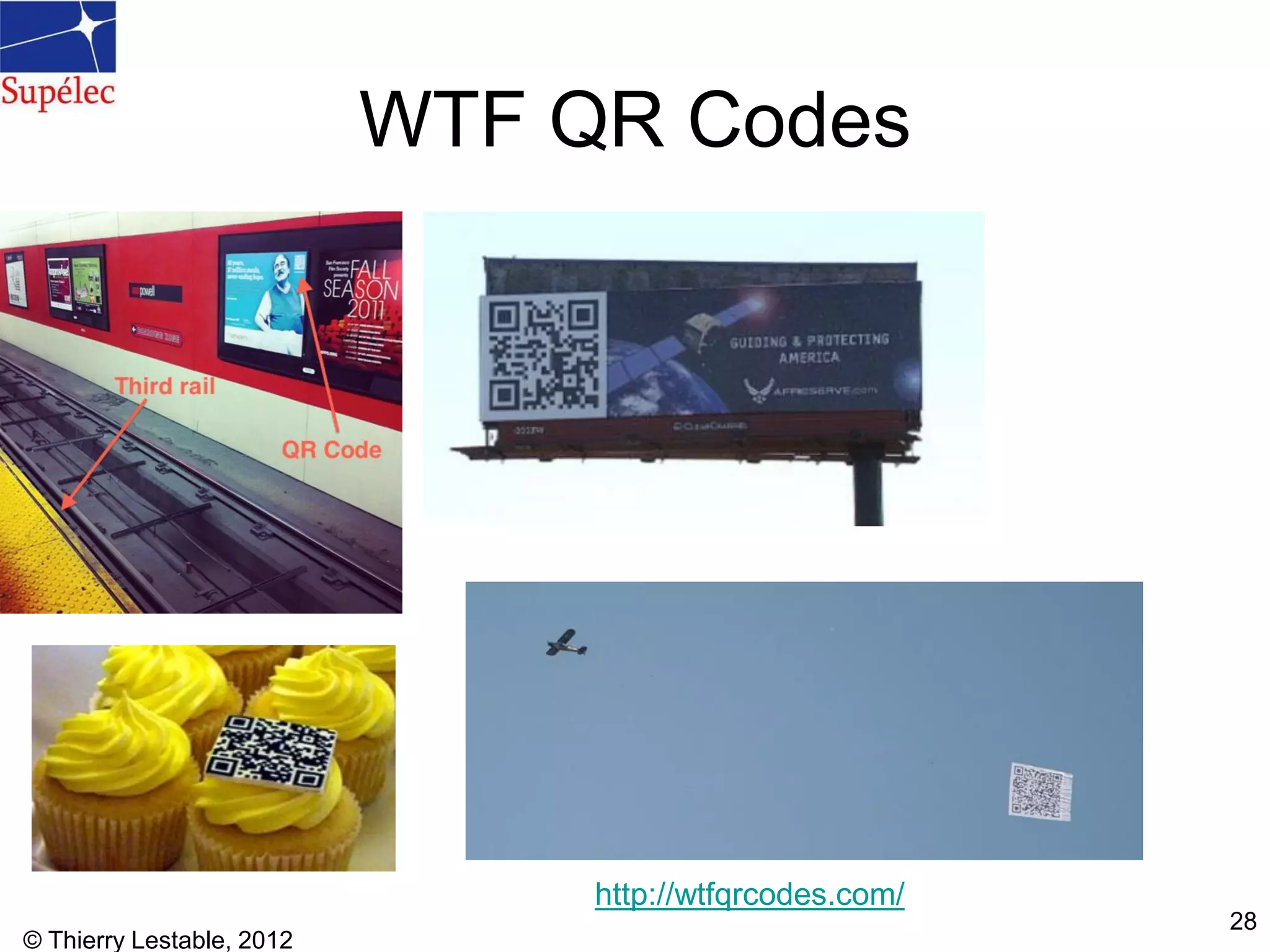 © Thierry Lestable, 2012
28
WTF QR Codes
http://wtfqrcodes.com/
 