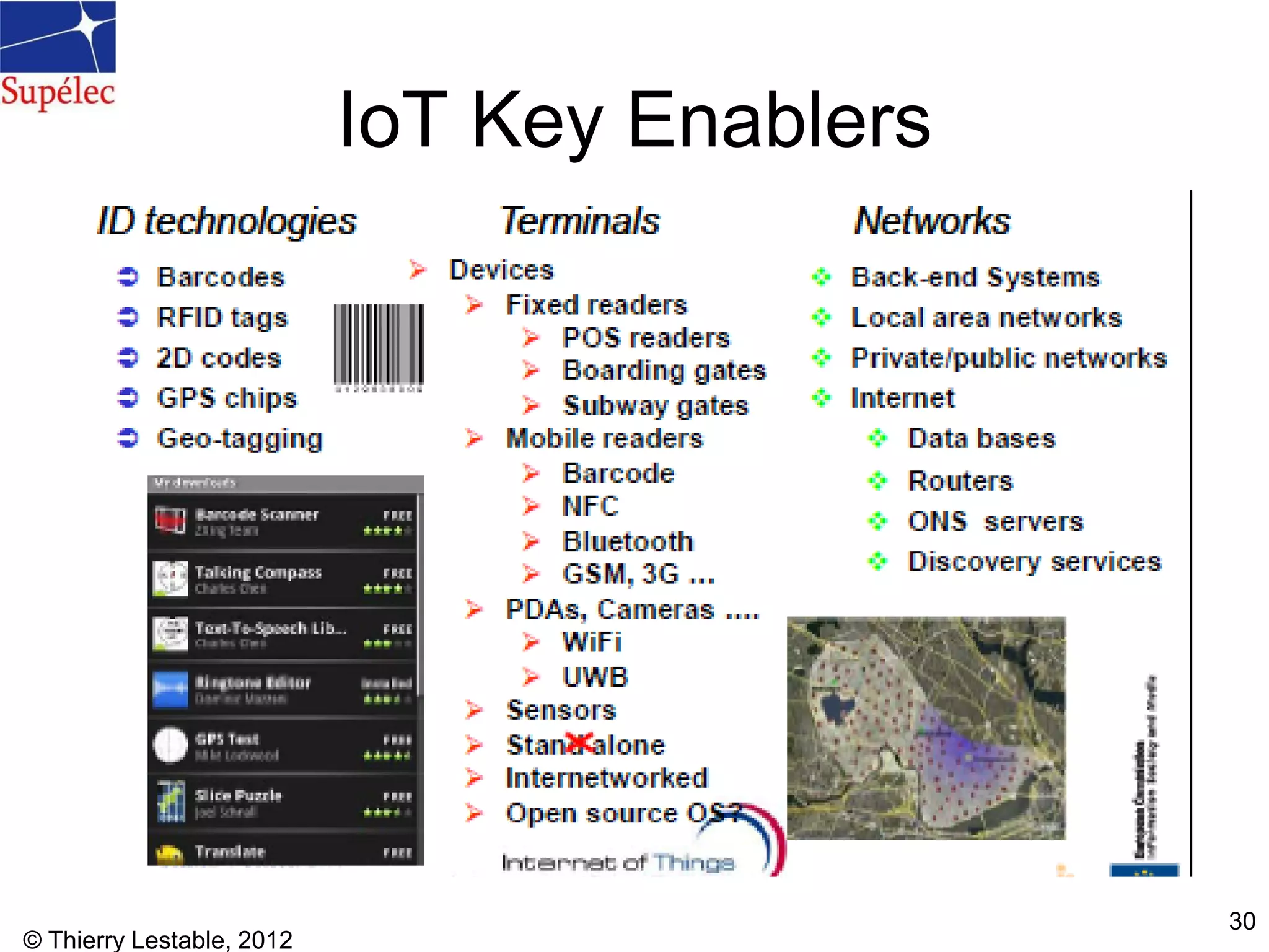 © Thierry Lestable, 2012
30
IoT Key Enablers
 