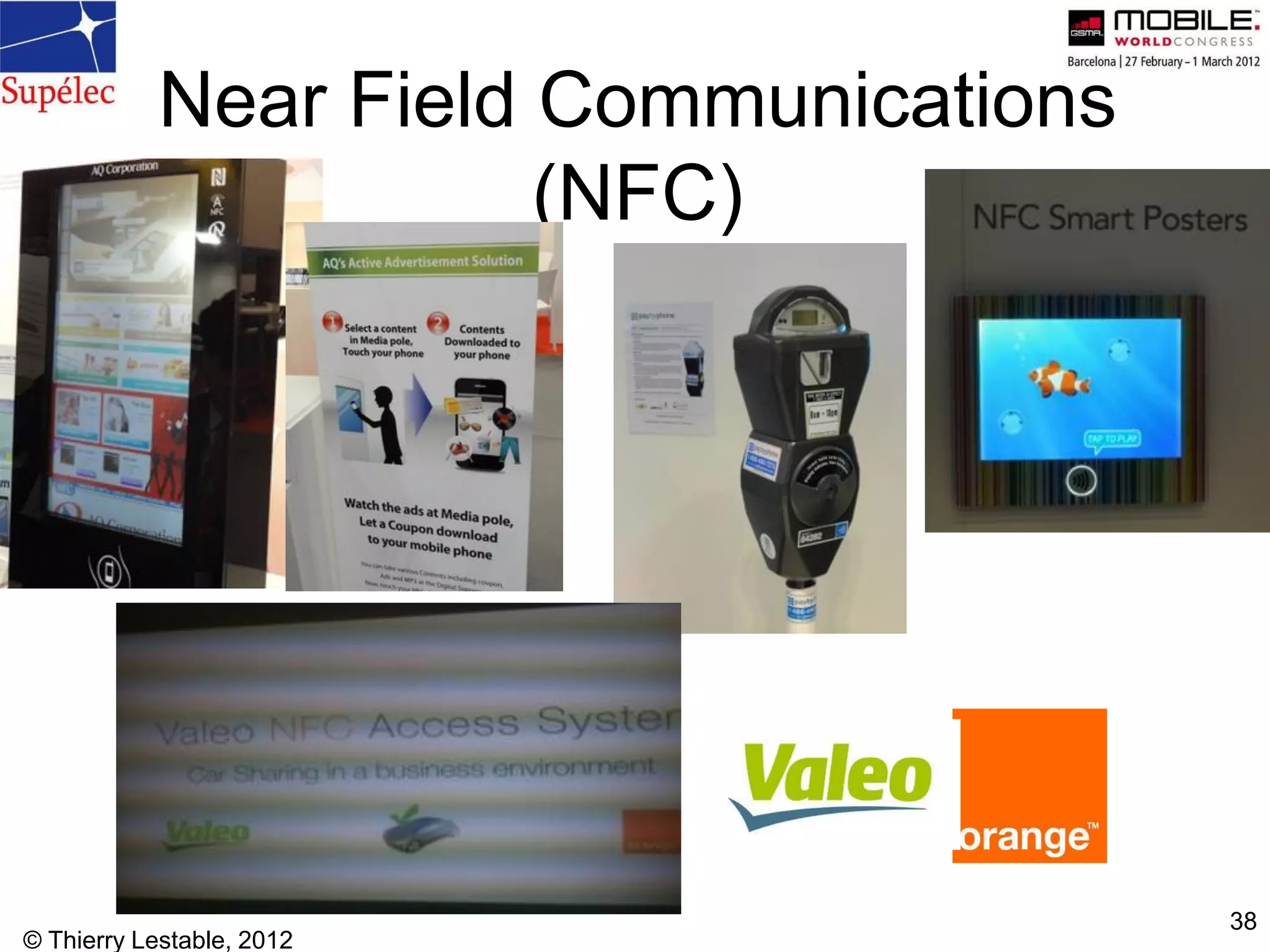 © Thierry Lestable, 2012
38
Near Field Communications
(NFC)
 